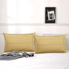 Heart Home Bandhej Print Breathable & Soft Cotton Pillow Cover for Sofa, Couch, Bed, Set of 4 (Sand) 54HH4123.