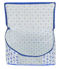 Heart Home Dot Printed Foldable, Lightweight Non-Woven Saree Cover/Organizer With Tranasparent Window- Pack of 3 (Blue)-46HH0493