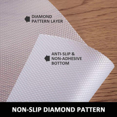 Kuber Industries Duty Diamond/Dots Shelf Liners, Non-Slip Drawer Liner Cabinet Pad Refrigerator Mat No Odor for Home and Kitchen-45X300 cm (3 Mtr,White)-KUBMART11709