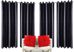 Kuber Industries Polyester 4 Pieces 7 Feet Eyelet Door Curtain (Purple) -Ctktc12954