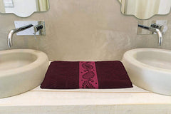 Heart Home 100% Cotton 2 Pieces Bath Towel 27" x54” (Maroon) - CTHH1218