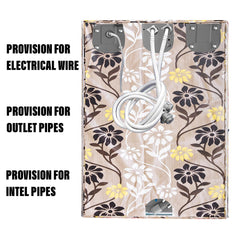 Heart Home Washing Machine Cover | Golden Flower Print Washing Machine Cover | Knitting Polyester | Top Load Fully-Automatic Washing Machine Cover | Brown