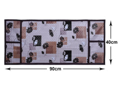 Kuber Industries Flower Printed PVC Microwave Oven Top Dust Oil Proof Cover, Protective Cover with 4 Utility Pockets (Pink)