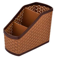 Kuber Industries Plastic Multi-Purpose Compact Desk Storage Organizer|Stationary Box|Pen Pencil Holder|Plastic Cosmetics|Make Up Organizer Container|Size 15 x 13 x 7 CM (Multicolour)