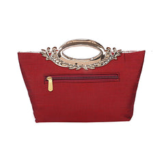 Kuber Industries Silk Clutch Ladies Handbag (Maroon) -CTKTC8792