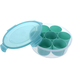 Kuber Industries Airtight & Leak Proof Plastic Masala (Spice) Box/Dabba/Spice Organiser with Lock Lid & 7 Containers (Green) - CTLTC44412