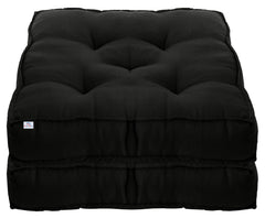 Heart Home Microfiber Square Chair Pad/Cushion for Office, Home or Car Sitting-Pack of 2, 18 * 18 Inch (Black), Standard (HS_37_HEARTH020883)