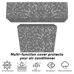 Kuber Industries 3D Design 2 Piece PVC Split Indoor and Outdoor AC Cover for 1.5 Ton Capacity - Grey (CTKTC01711), Standard