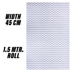 Heart Home Shelf Liner | EVA Kitchen Cabinet Shelf Mat | Anti-Slip Bathroom Mat | Fridge Mat | Table Mat | Zig Zag Design Wardrobe Mat | 1.5 Meter | Gray