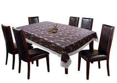 Kuber Industries Dining Table cover 6 Seater|Table Cloth|Table Cover for Home, Restaurant|Bamboo Design (Brown)