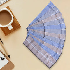 Kuber Industries Handkerchiefs|Sweat Absorbent Light Colored Soft Cotton Square Hankies for Man,Boys & Wicking Sweat from Hands,Face,Set of 12 (Multicolor)