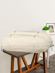 Heart Home Bolster Covers | Cotton Bolster Cover Set | Diwan Bolster Cover Set | Bolster Pillow Cover | Plain Lace Print Masand Cover | 16x32 Inch | Pack of 6 | Cream