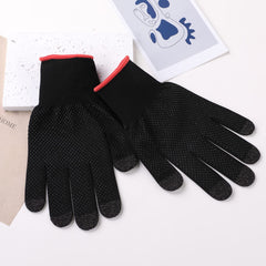 Kuber Industries Winter Gloves for Men & Women|Non-Slip Warm Five-Finger|Touch Screen Multipurpose Glove for Gaming, Running, Cycling, Riding, Travelling, Hiking (Black)