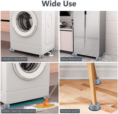 Kuber Industries Anti Vibration/Shock Absorber/Noise Cancelling Pads for Washing Machine and Other Home Furniture: Set of 4 (Grey)-45KM048