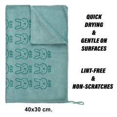 Kuber Industries Hand Towel | Reusable Face Cleaning Towel | Baby Napkin | Hand-Face Towel with Ultra Soft-Super Absorbent Capability | Baby Towel | Skip Print | 30x40 cm | Pack of 6 | Green