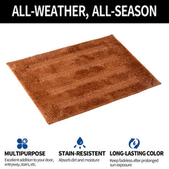 Heart Home Door Mat | 4 Striped Doormat | Velvet Entrance Mat | Entry Doormat | Office Entrance Door Mat | Door Mat for Home | Door Mat for Living | Golden