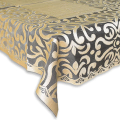 Kuber Industries Artcam Design Cotton Dining Table Cover/Table Cloth for Home Decorative Luxurious 6 Seater, 60"x90" (Golden) Pack of 1