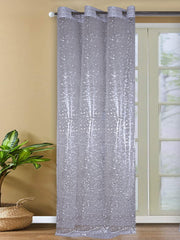 Kuber Industries Stone Print Stain-Resistant & Waterproof PVC AC Curtain for Home, Office, Restaurant 8 Feet with 6 Grommets (Transparent)