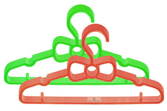 Kuber Industries Children's Mizano Plastic Hangers, Kids Hangers Ideal For Everyday Standard Use, Baby Hangers Kids (Peach & Green, 10 Pack)-KUBMART15045