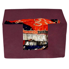 Heart Home Non Woven 3 Piece Shirt Stacker and 1 Piece Foldable Rectangle Cloth Saree Stacker Cloth Wardrobe Organizer Wardrobe Organizer (Maroon) - HEART1859