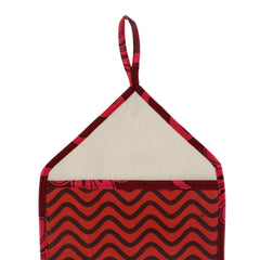 Kuber Industries Lahariya Design Cotton Wall Hanging Magazine Letter Holder(Maroon) - CTKTC030730