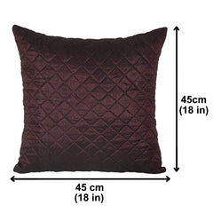 Heart Home Quilted Pillows Covers for Couch Bed Sofa, Soild Soft Cushion Case, 18x18 Inches- Pack of 4 (Maroon & Cream)-HS_38_HEARTH21780, Multicolor, Full