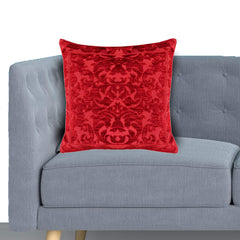 Heart Home Decorative Velvet Throw Pillows Covers for Couch Bed Sofa, Soild Soft Cushion Case, 24x24 Inches (Maroon)