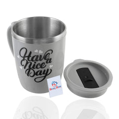 Heart Home Plastic Coffee Mug - Set of 2, Grey