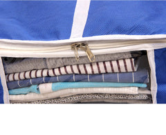 Kuber Industries Foldable Non-Woven Shirt T-shirt Trousers Jeans Organizer With Clear Window- Pack of 6 (Blue) -HS43KUBMART26162