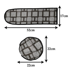 Heart Home PVC Square Print Dust Proof Three Blade Ceiling Fan Cover (Grey) 54HH4010.