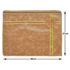 Kuber Industries Flower Printed Non-Woven Foldable Single Saree Cover, Wardrobe Organiser With Tranasparent Top- Pack of 2 (Brown)-50KM01322