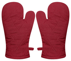 Kuber Industries Heat Resistant Cotton Kitchen Oven Mitt Microwave Gloves, Set of 2 (Maroon), Standard (HS40KUBMART023979)