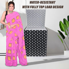 Heart Home Washing Machine Cover | Dot Print Washing Machine Cover | PVC | Top Load Fully-Automatic Washing Machine Cover | Black