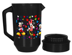 Kuber Industries Disney Team Mickey Print Unbreakable Multipurpose Plastic Water & Juice Jug with Lid,2 LTR (Set of 2, Black)
