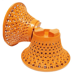 Kuber Industries Mesh Design Both Sided Plastic Sitting Stool for Indoor & Outdoor in Damroo Style- Pack of 2 (Yellow) (HS_38_KUBMART021798)