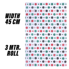 Heart Home Shelf Liner | EVA Kitchen Cabinet Shelf Mat | Anti-Slip Bathroom Mat | Fridge Mat | Table Mat | Multi Dot Print Wardrobe Mat | 3 Meter | White