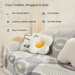 Kuber Industries Decorative Chenille Sofa throw|Throw for Sofa, Bed & Couch|Ideal for Indoor & Outdoor "70x90" Inches (Multi)