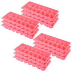 Heart Home BPA Free Easy Release Ice Cube Tray/Bin/Box Set with 14 Section- Pack of 12 (Pink)-HS43HEARTH25780