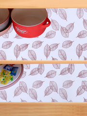 Heart Home Shelf Liner | EVA Kitchen Cabinet Shelf Mat | Anti-Slip Bathroom Mat | Fridge Mat | Table Mat | Brown Leaf Wardrobe Mat | 10 Meter | White