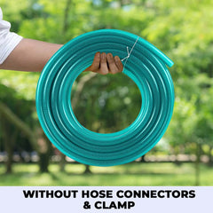 Kuber Industries Basic PVC with Nylon Braided Water Pipe 15 Meter|Multi-Utility Water Pipe for Garden, Car Cleaning & Pet Cleaning|Heavy Duty & Leak Proof Hose Pipe|Green |