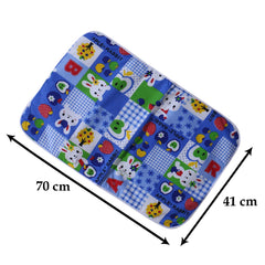 Heart Home Soft Cotton RABIT Print Mattress Crib Sheet/Baby Sleeping Sheet/Bed with 3 Petch for Baby 24"x36" (Blue) 52HH4002