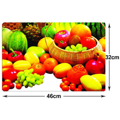 Heart Home Multiuses Fruit Print PVC Table Placemat for Kitchen, Dining Table Set of 6 (Multicolour) 52HH4056