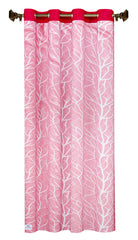 Heart Home Tree Printed 7 Feet Door Curtain for Living Room, Bed Room, Kids Room with 8 Eyelet (Pink)-HS43HEARTH25581