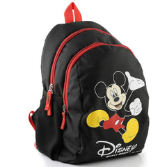 Heart Home Polyester Waterproof Disney Mickey Mouse Print Backpack|Sturdy School Bag For Kids,14 Inch (Black)