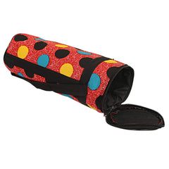 Kuber Industries Circle Design Canvas Water Bottle Cover, 1 Litre, Red