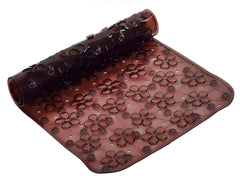 Kuber Industries CTKTC032658 Flower Design PVC Non Slip Bath Mat with Suction Cups (27"x14", Brown)