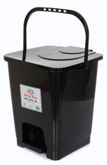 Heart Home Premium Plastic Pedal Dustbin 10 Ltr (Black)-Pack of 3