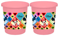 Kuber Industries Disney Mickey Minnie Print Plastic 3 Pieces Garbage Waste Dustbin/Recycling Bin for Home, Office, Factory, 5 Liters (Pink) -HS_35_KUBMARTS17759