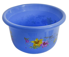 Kuber Industries Bath Tub/Washing Tub|Unbreakable Plastic Tub|Multipurpose Tub For Bathroom|Capicity 25 LTR|BLUE
