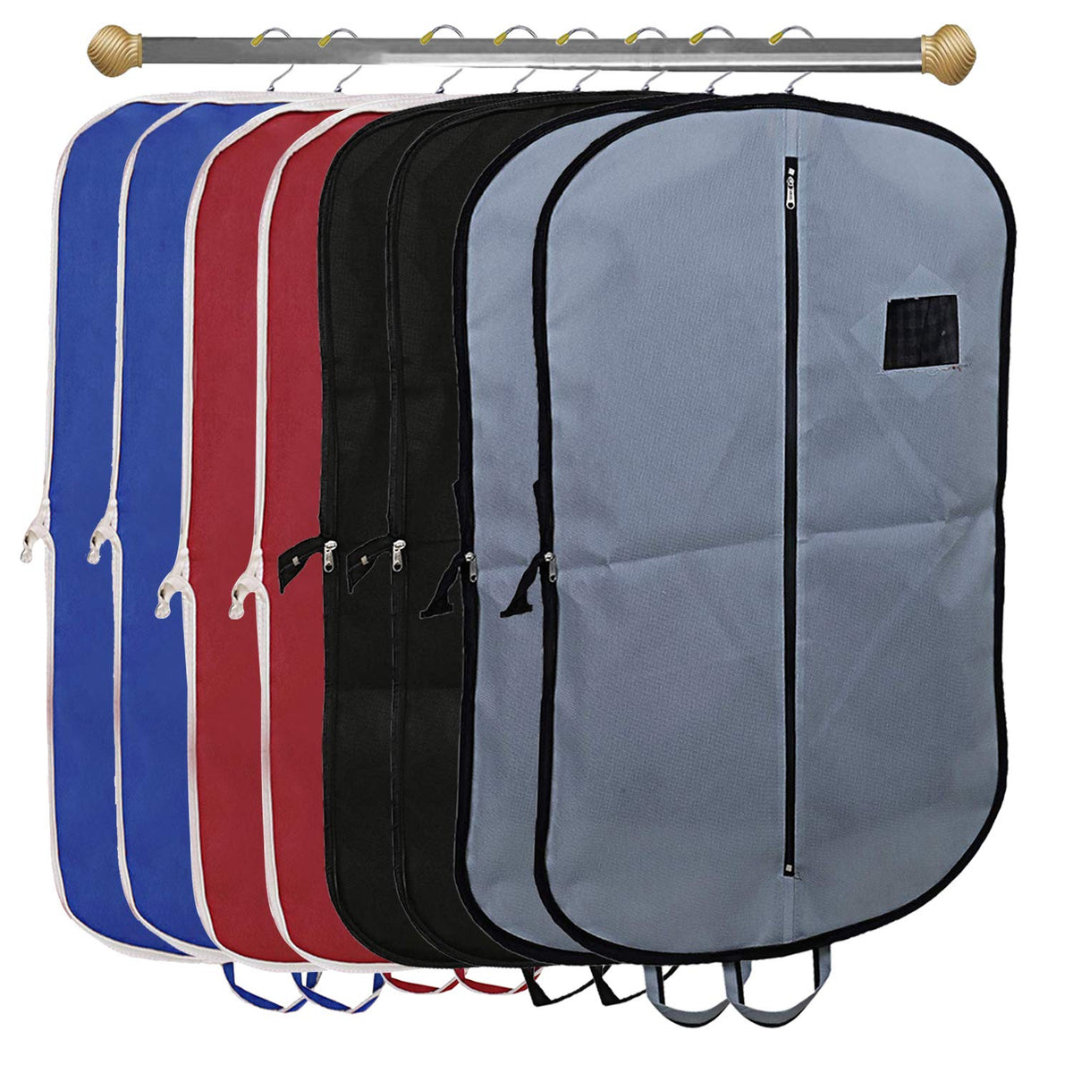 Kuber Industries 8 Pieces Foldable Non Woven Men's Coat Blazer Suit Cover (Grey & Black & Maroon & Royal Blue) -CTKTC041794